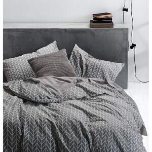 100% Cotton Grey Gray Chevron Duvet Cover & Pillow Cases
